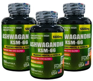 Ashwagandha Original Ksm66 Combo X 3 Undades
